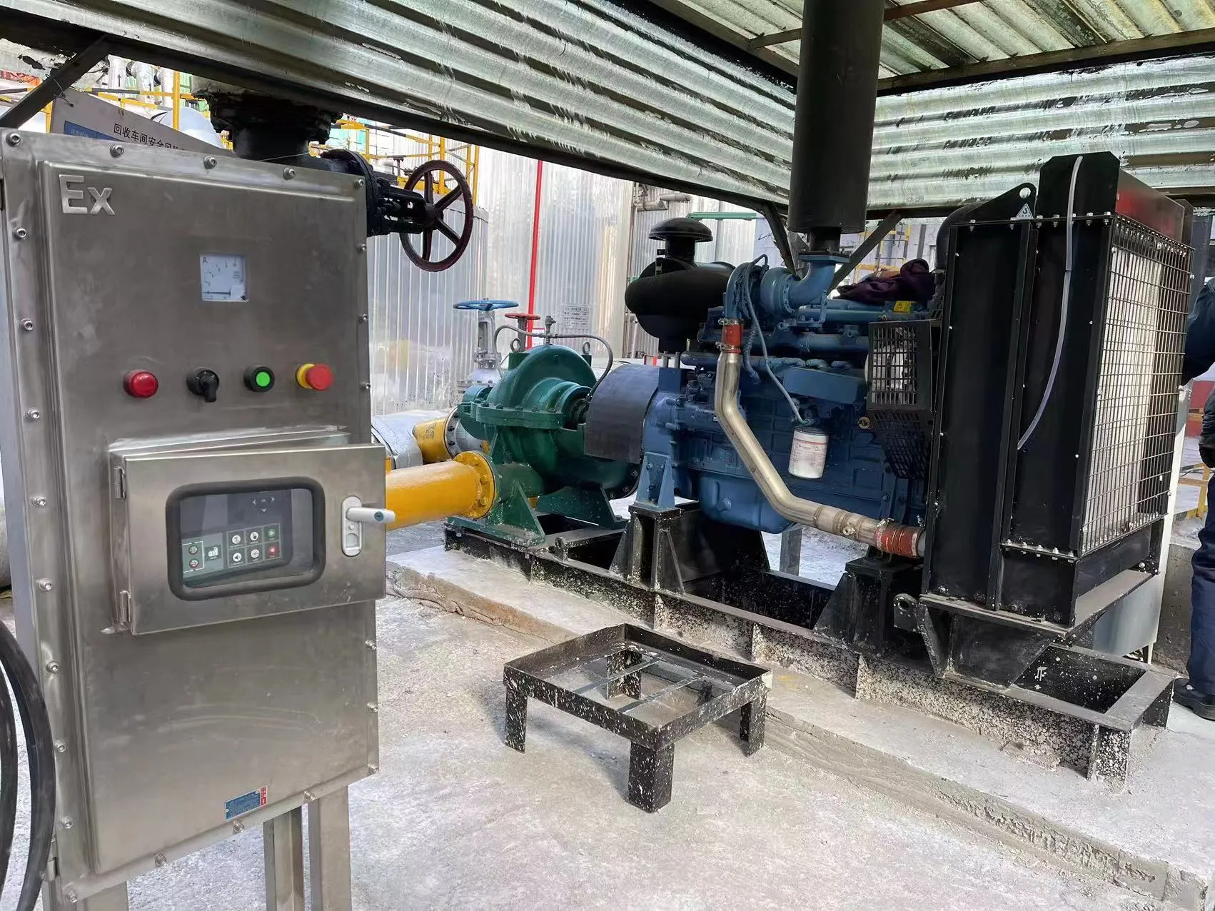 Double suction pump for high-flow irrigation Double suction pump on high-flow duty.