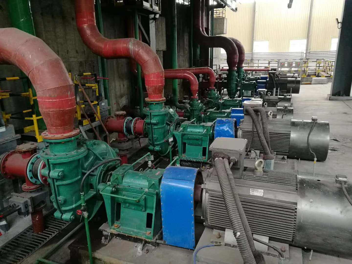 Slurry pump in operation on site