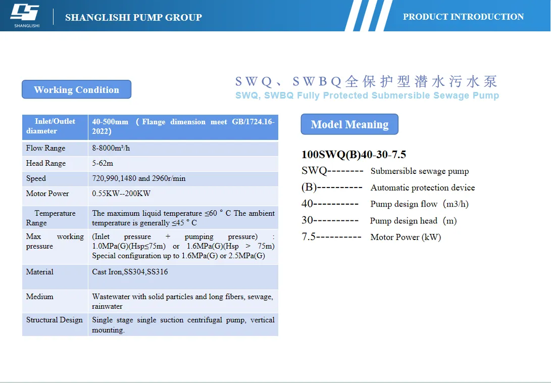 Submersible Sewage Pumps