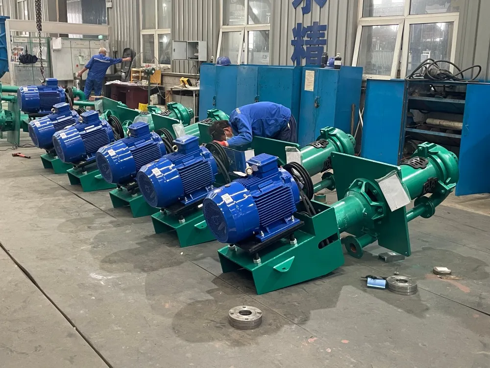 SSPR vertical sump pumps on the assembly line