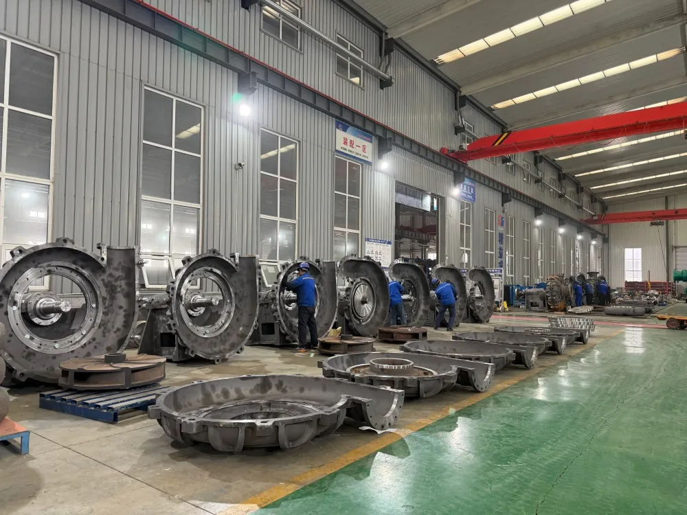 SZP pump casings on the assembly line before painting