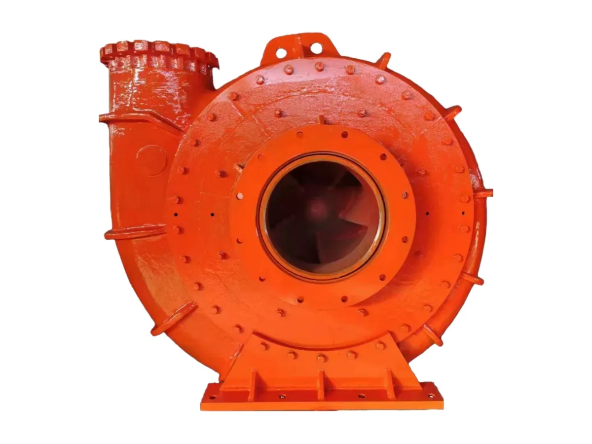 WN dredge pump casing, front view with the suction inlet and impeller visible