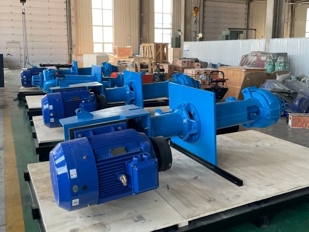 SSP vertical sump pump sets with motors, ready for despatch