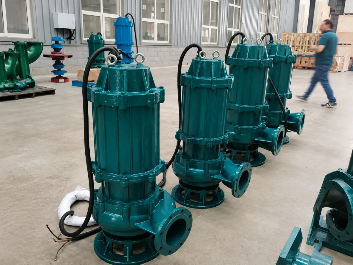 Submersible sewage pump for municipal and industrial duty