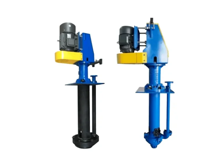 Vertical slurry pumps on white background