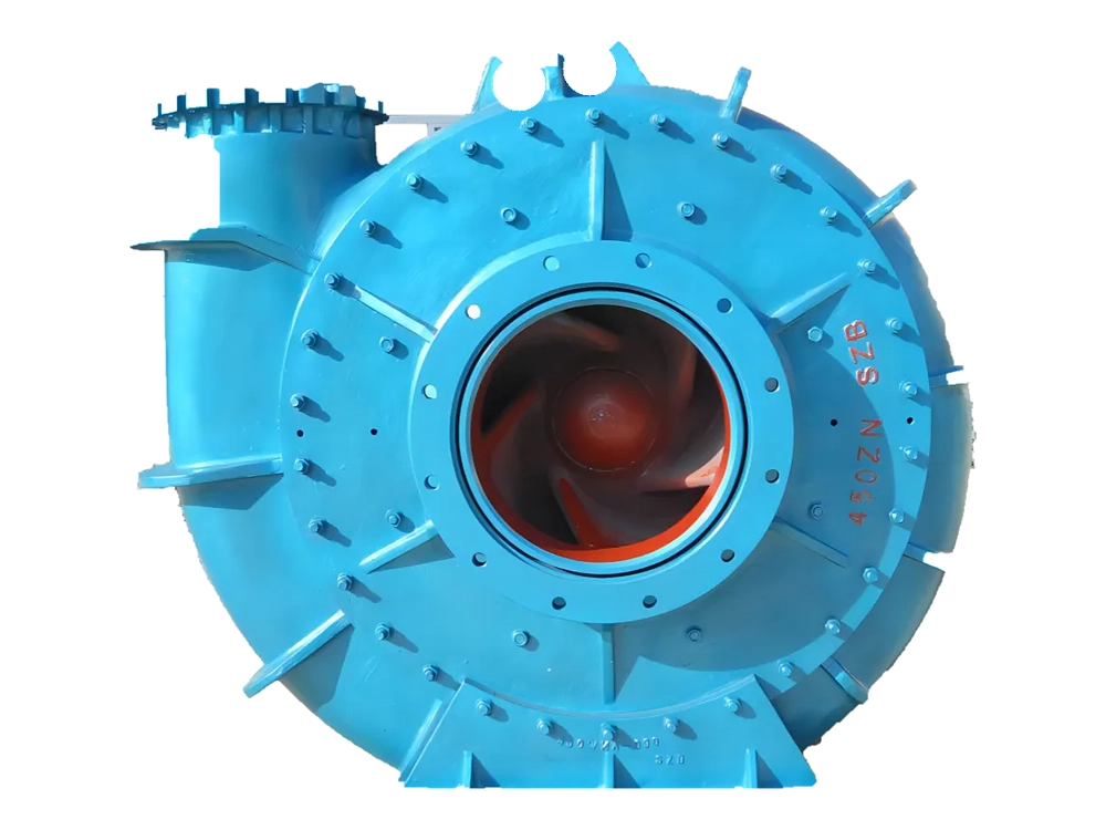 Dredge pump wet end on white background