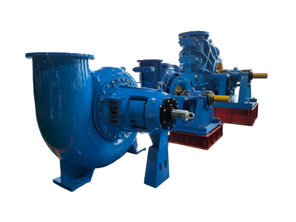 FGD slurry pump set with discharge branch, on white background